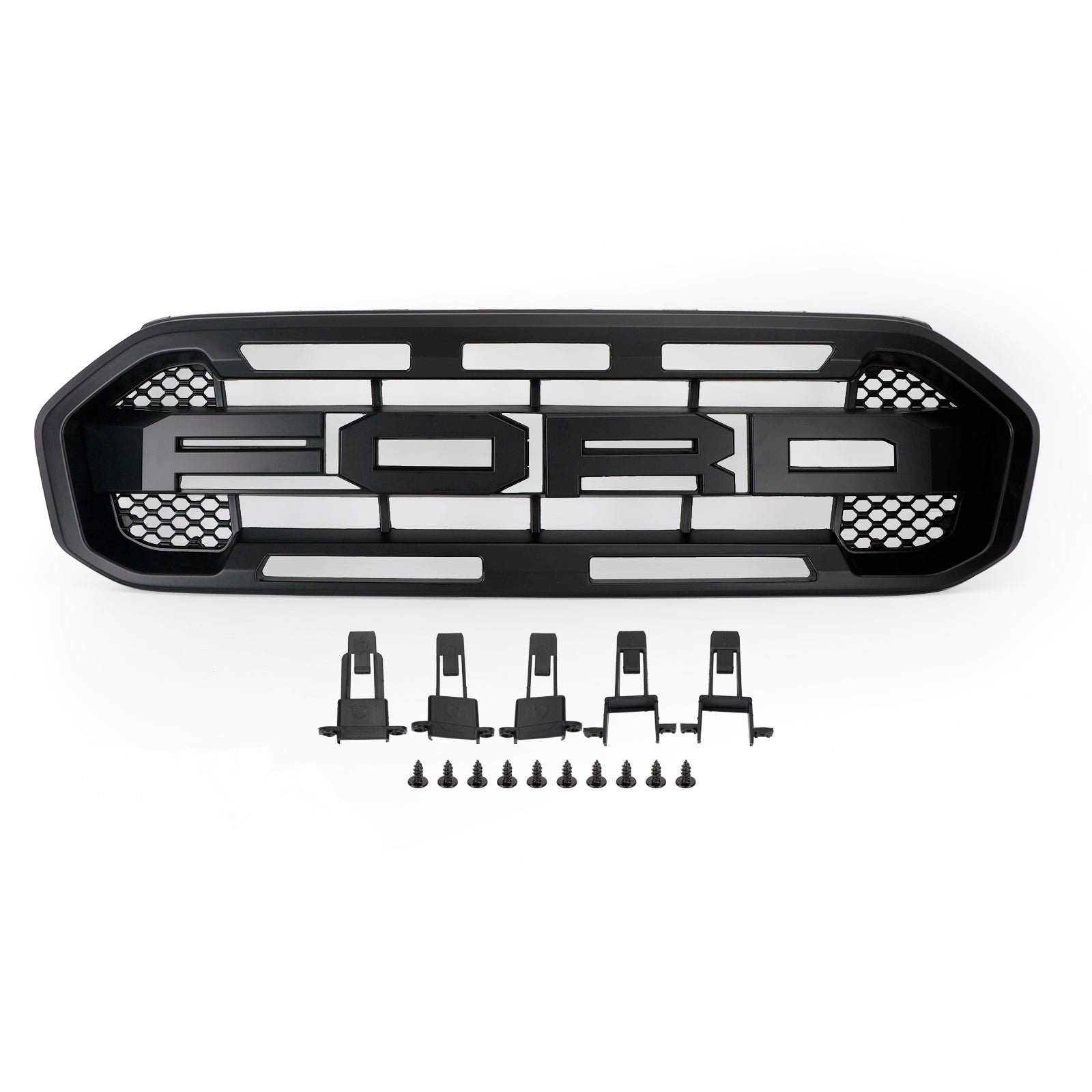 2019-2023 Ford Ranger Raptor Style Front Bumper Grill Replacement Black Grille