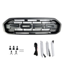 Ford Ranger 2019-2023 Grille de pare-chocs avant Raptor/Nid d'abeille/Grille noire de style maille avec 3 lumières LED blanches-36