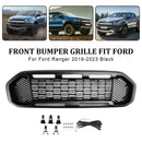 Ford Ranger 2019-2023 Grille de pare-chocs avant Raptor/Nid d'abeille/Grille noire de style maille avec 3 lumières LED blanches-15