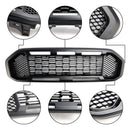 Ford Ranger 2019-2023 Grille de pare-chocs avant Raptor/Nid d'abeille/Grille noire de style maille avec 3 lumières LED blanches-17
