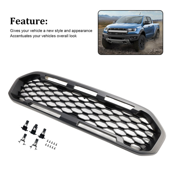 Ford Ranger 2019-2023 Grille de pare-chocs avant Raptor/Nid d'abeille/Grille noire de style maille