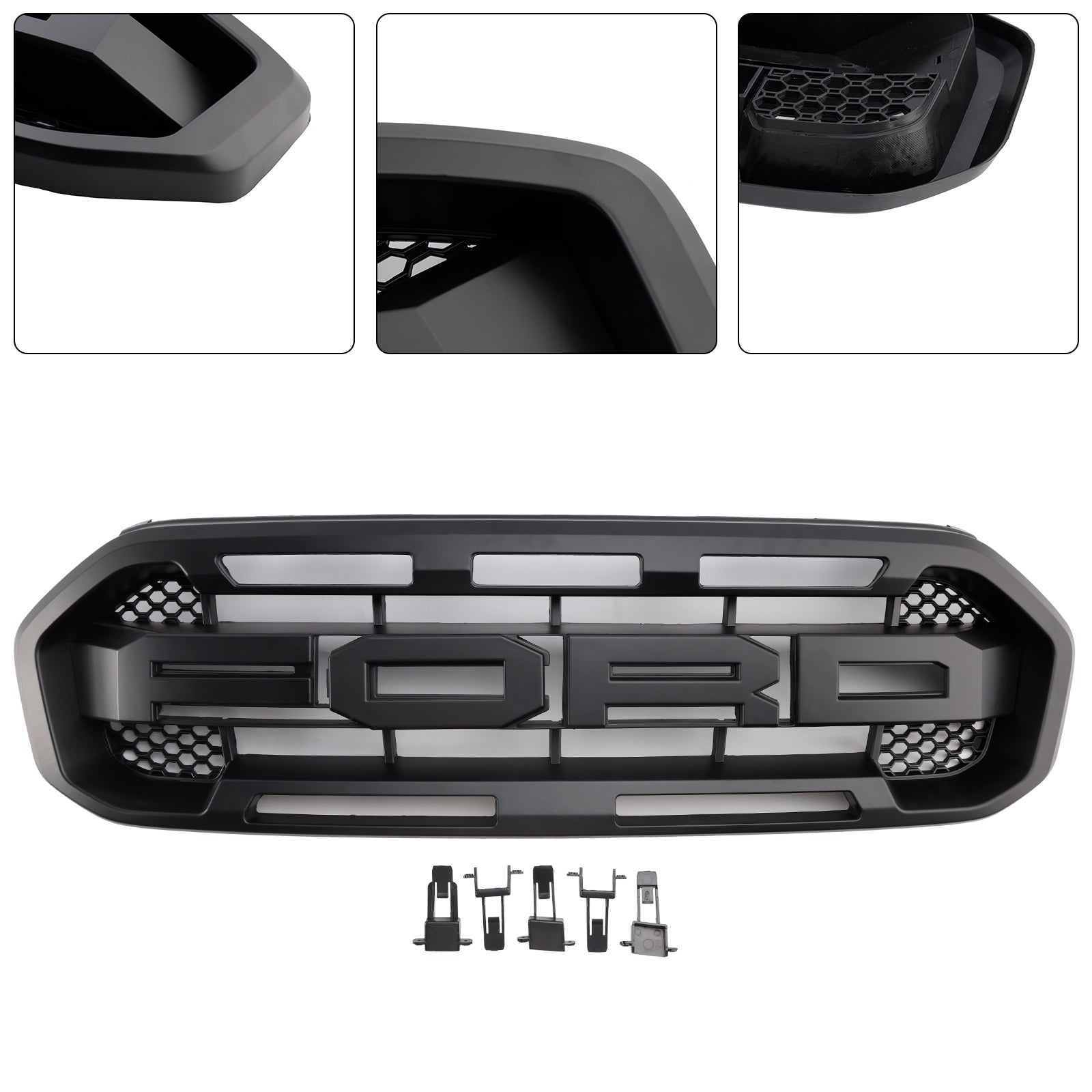 Ford Ranger 2019-2023 Raptor Style Frontgrill vorderen Stoßstangen Ersatzschwarzgrill