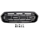2019-2023 Ford Ranger Black Raptor Style Front Bumper Grill Black Grille W/ 3 White LED Light-12