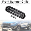 2019-2023 Ford Ranger Raptor Style Grille Front Bumper Replacement Black Grill W/ Yellow LED Light-4