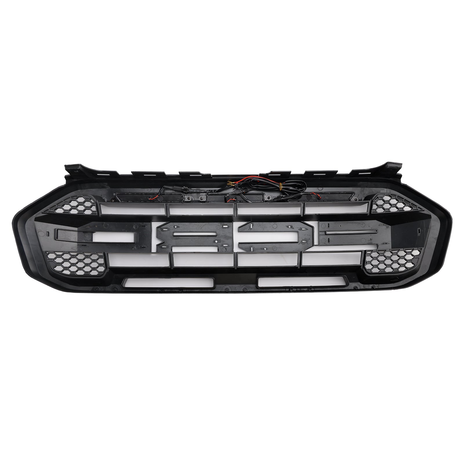 Raptor Grille For Ford Ranger 2019-2023 Front Bumper Replacement Grill W/ Yellow LED Light