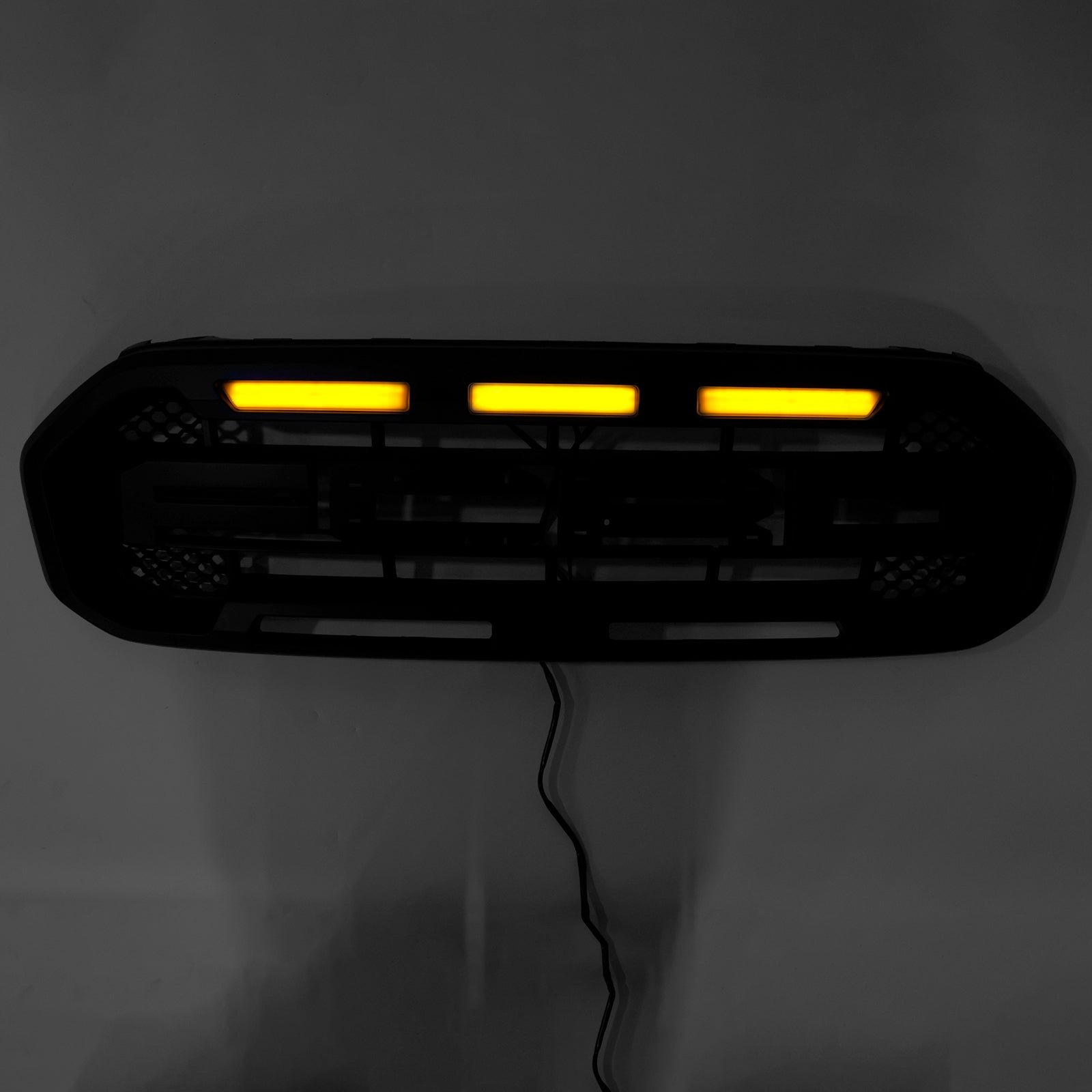 Raptor Grille For Ford Ranger 2019-2023 Front Bumper Replacement Grill W/ Yellow LED Light