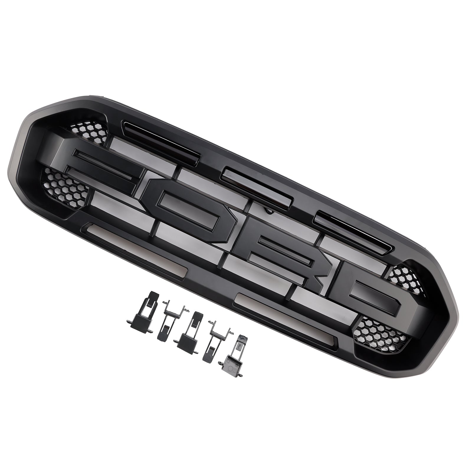 Raptor Grille For Ford Ranger 2019-2023 Front Bumper Replacement Grill W/ Yellow LED Light