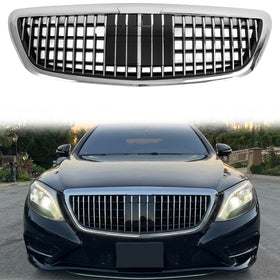 Mercedes-Benz Clase S W222 Parrilla delantera estilo Maybach cromada de repuesto para parachoques (2014-2020)