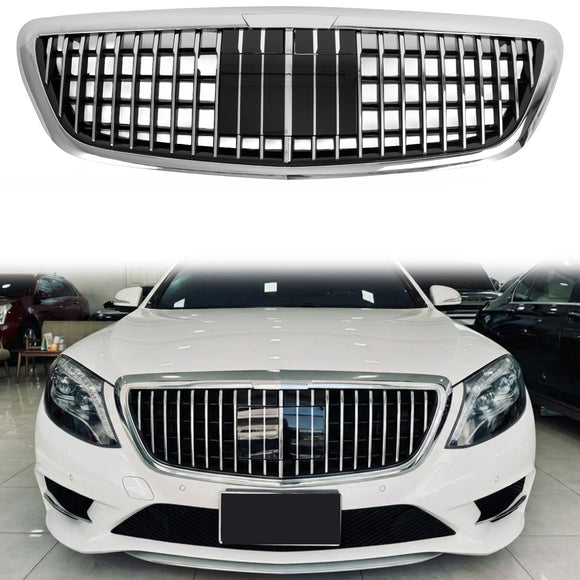 Mercedes-Benz Clase S W222 Parrilla delantera estilo Maybach cromada de repuesto para parachoques (2014-2020)
