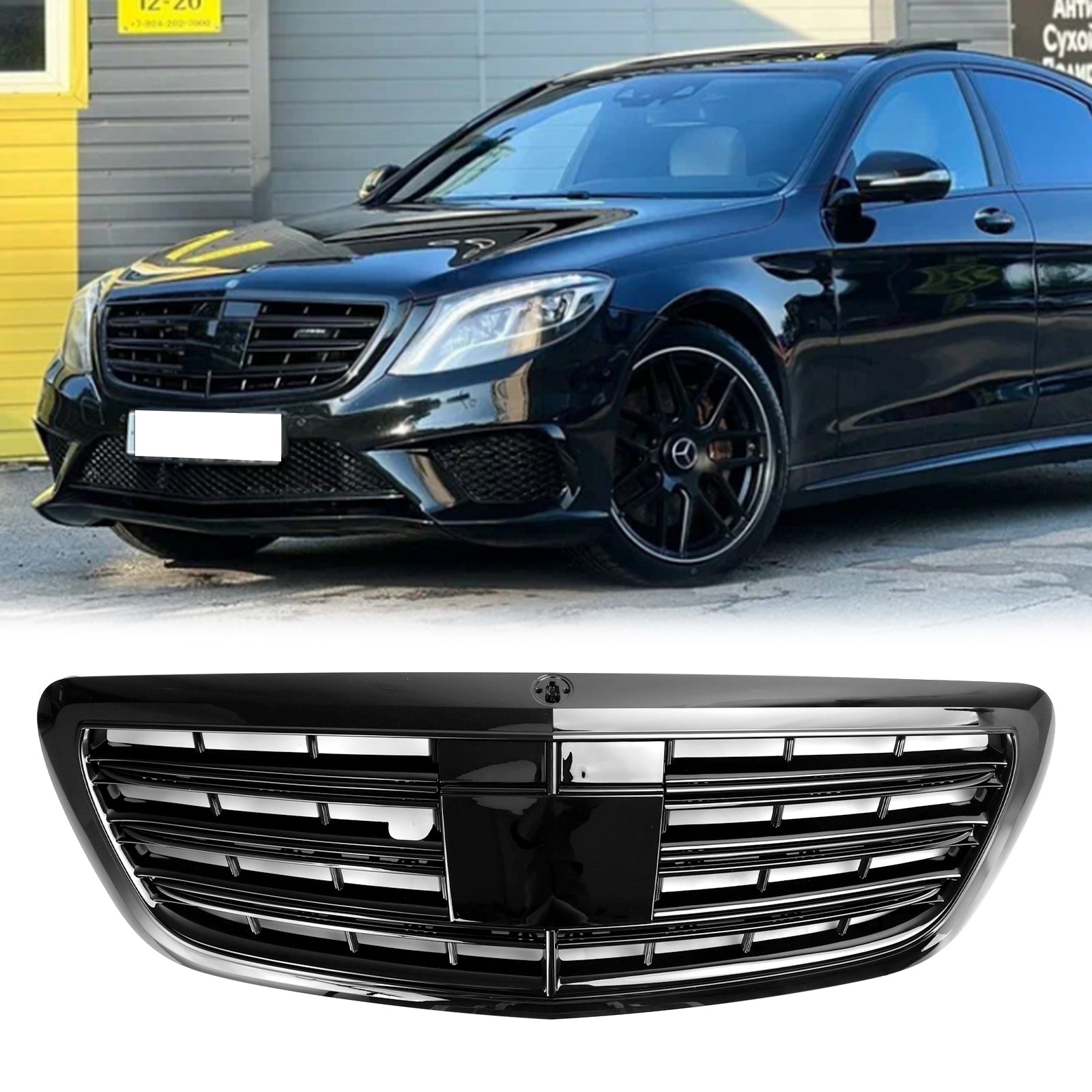 Mercedes-Benz 2014-2020 S-class W222 S400 S450 S500 S550 S560 S580 S600 S650 S680 Front Grill Black Grille