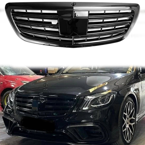 Mercedes-Benz 2014-2020 S-class W222 S400 S450 S500 S550 S560 S580 S600 S650 S680 Front Grill Glossy Black Grille