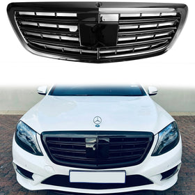 Mercedes-Benz Clase S (2014-2020) W222 Parrilla delantera negra para S400, S450, S500, S550, S560, S580, S600, S650 y S680