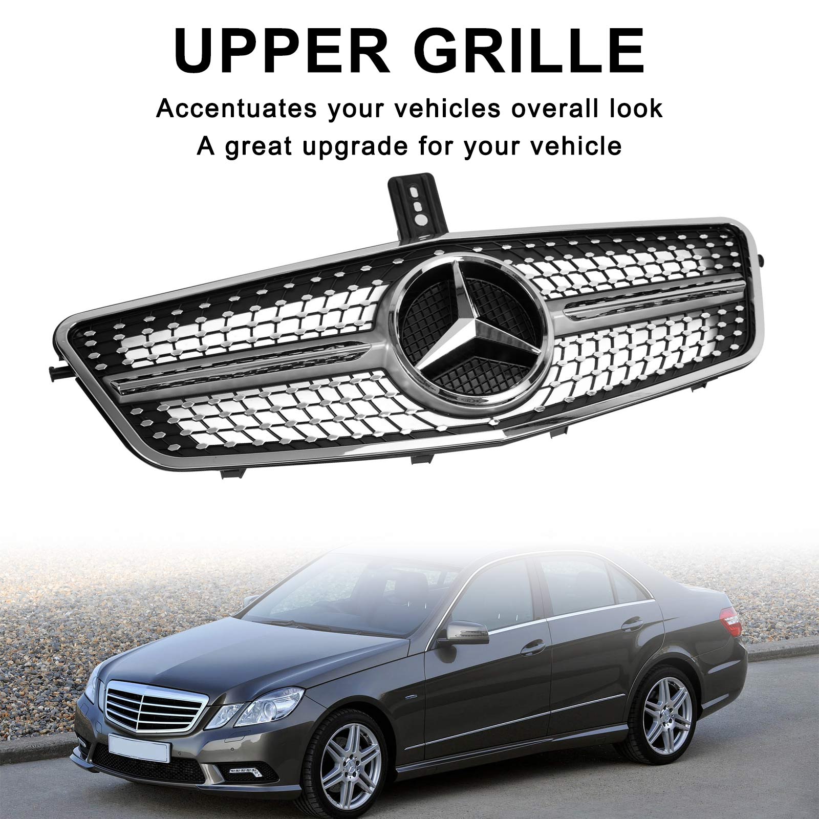 2009-2013 Mercedes Benz W212 E-Class E200 E220 E350 E500 E63 AMG Diamond Front Grille