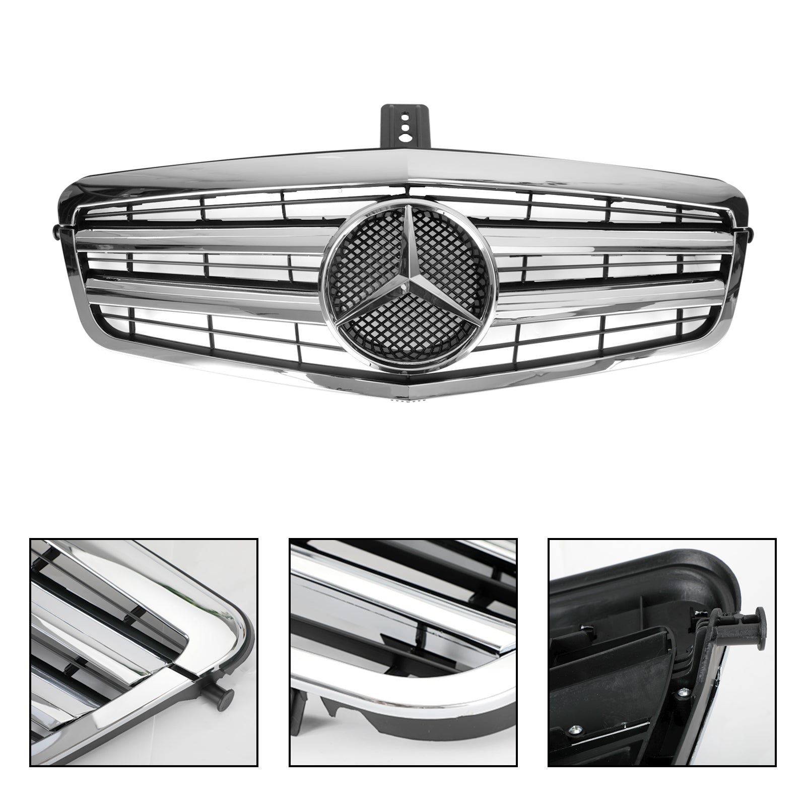 Rejilla delantera cromada para radiador de admisión de aire y parachoques de Mercedes Benz W212 Clase E 2009-2013