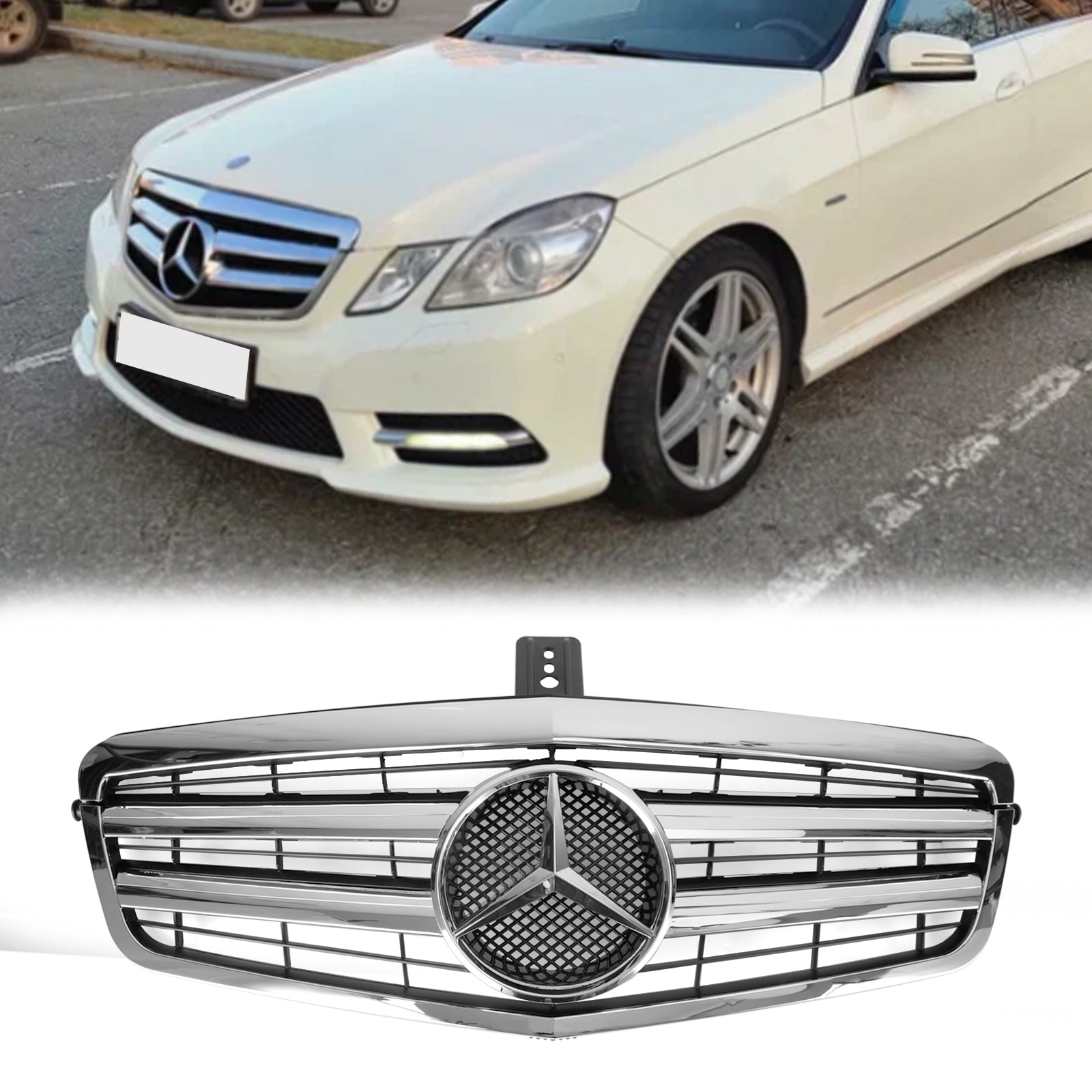 2009-2013 Mercedes Benz W212 E-Class E200 E220 E350 E500 E63 Front Bumper Grille Replacement Grill