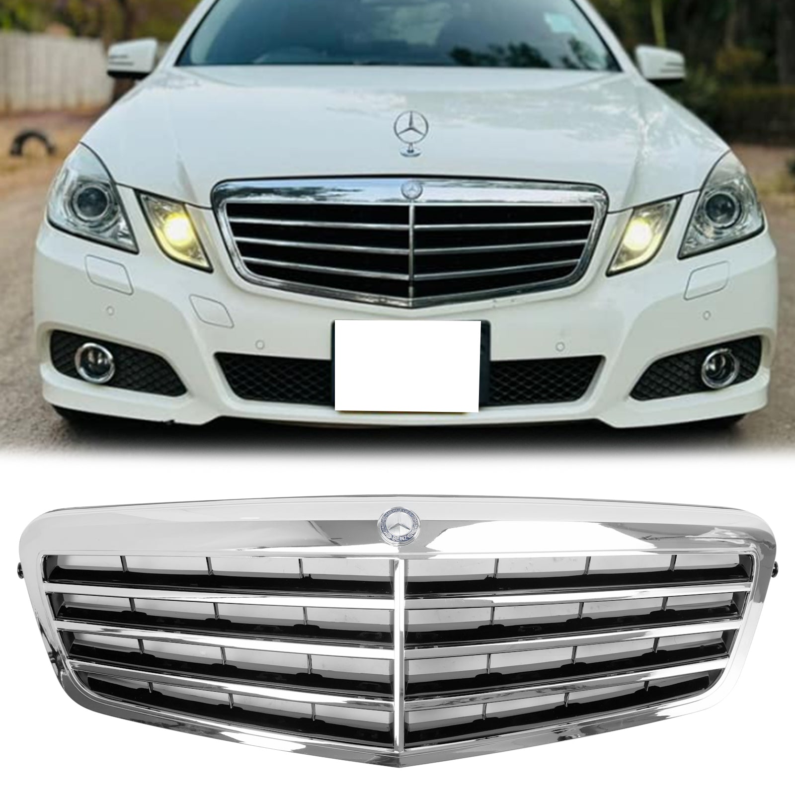 Parrilla delantera cromada para Mercedes-Benz Clase E W212 E350 E550 E63 AMG 2009-2013