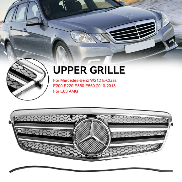 Mercedes-Benz Classe E W212 Grille de pare-chocs avant chromée pour E200 E220 E350 E550 E63 AMG 2009.9-2013.2