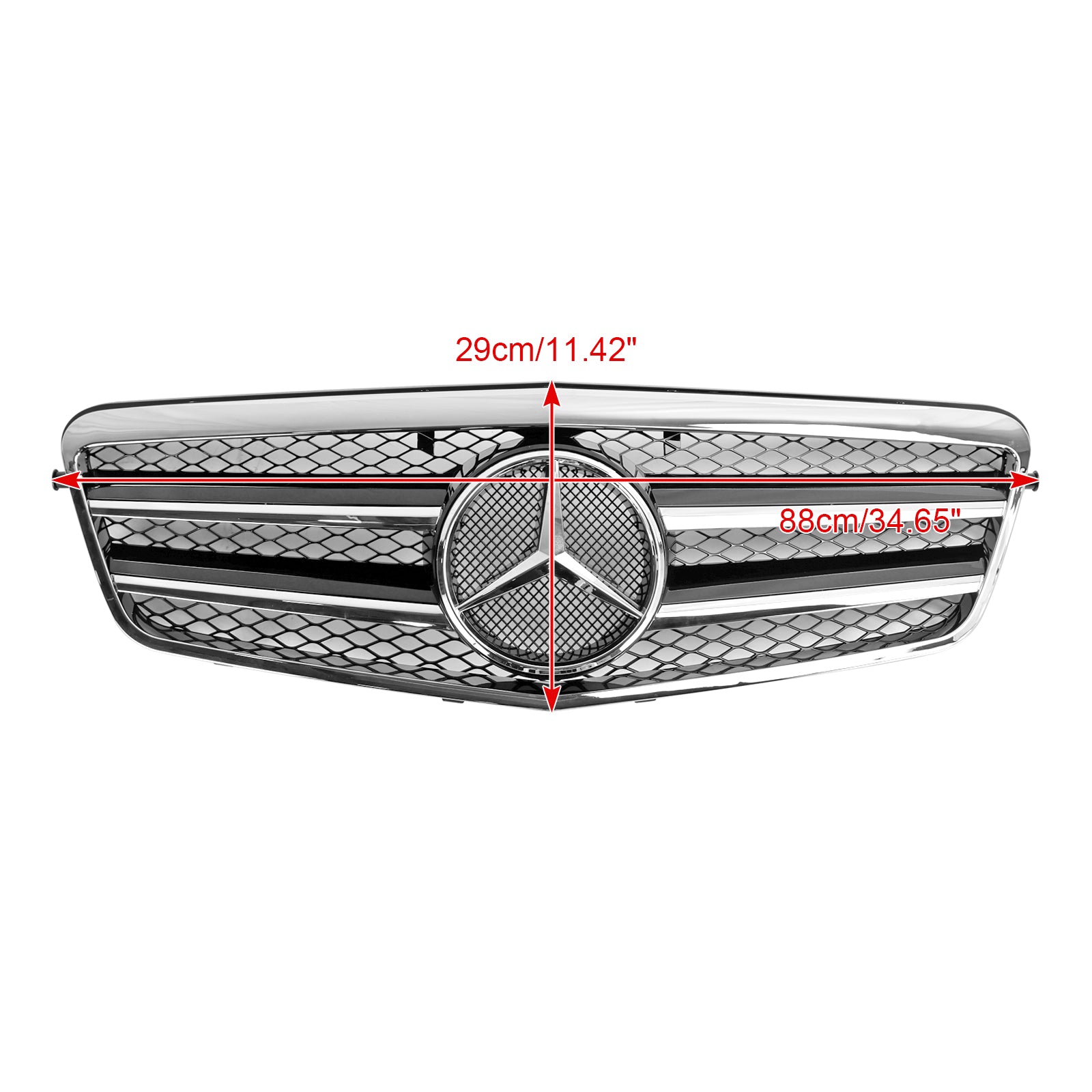 Grille de pare-chocs avant chromée Mercedes-Benz Classe E W212 E200 E220 E350 E550 E63 AMG 2009.9-2013.2 - 0