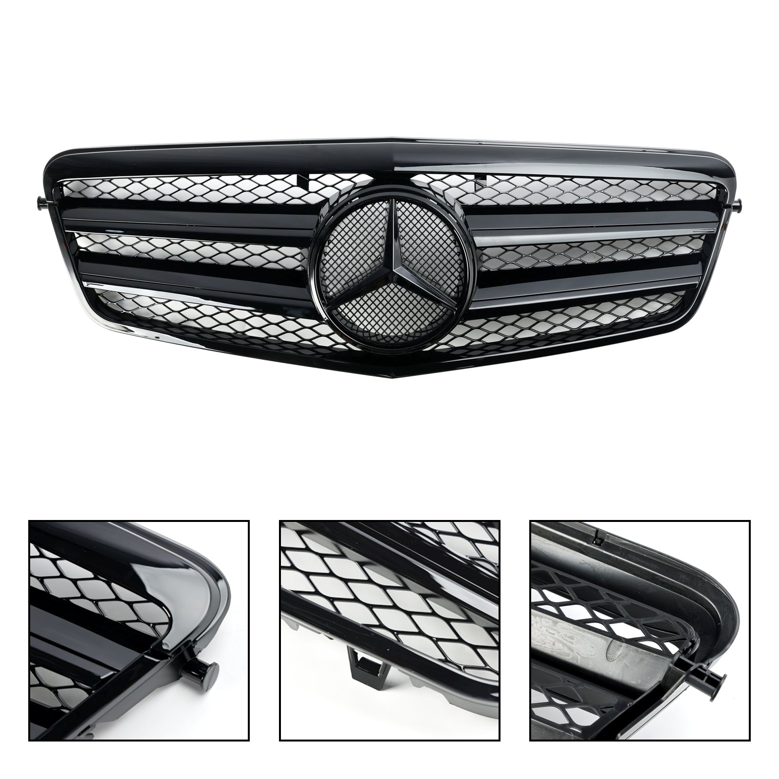 Grille de pare-chocs avant noire pour Mercedes-Benz Classe E 2009 2010 2011 2012 2013 W212 E200 E220 E350 E550 E63