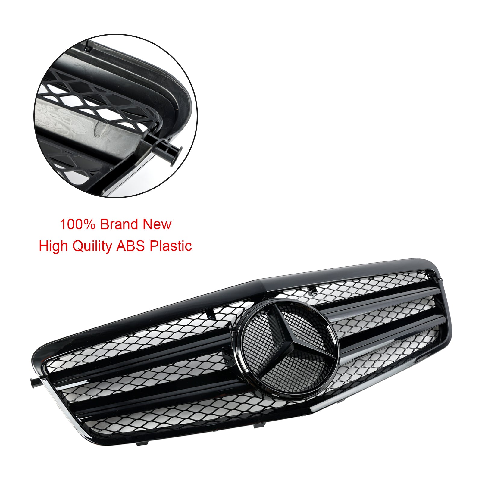 2009.9-2013.2 Mercedes-Benz Classe E W212 E200 E220 E350 E550 Grille de pare-chocs avant Grille noire