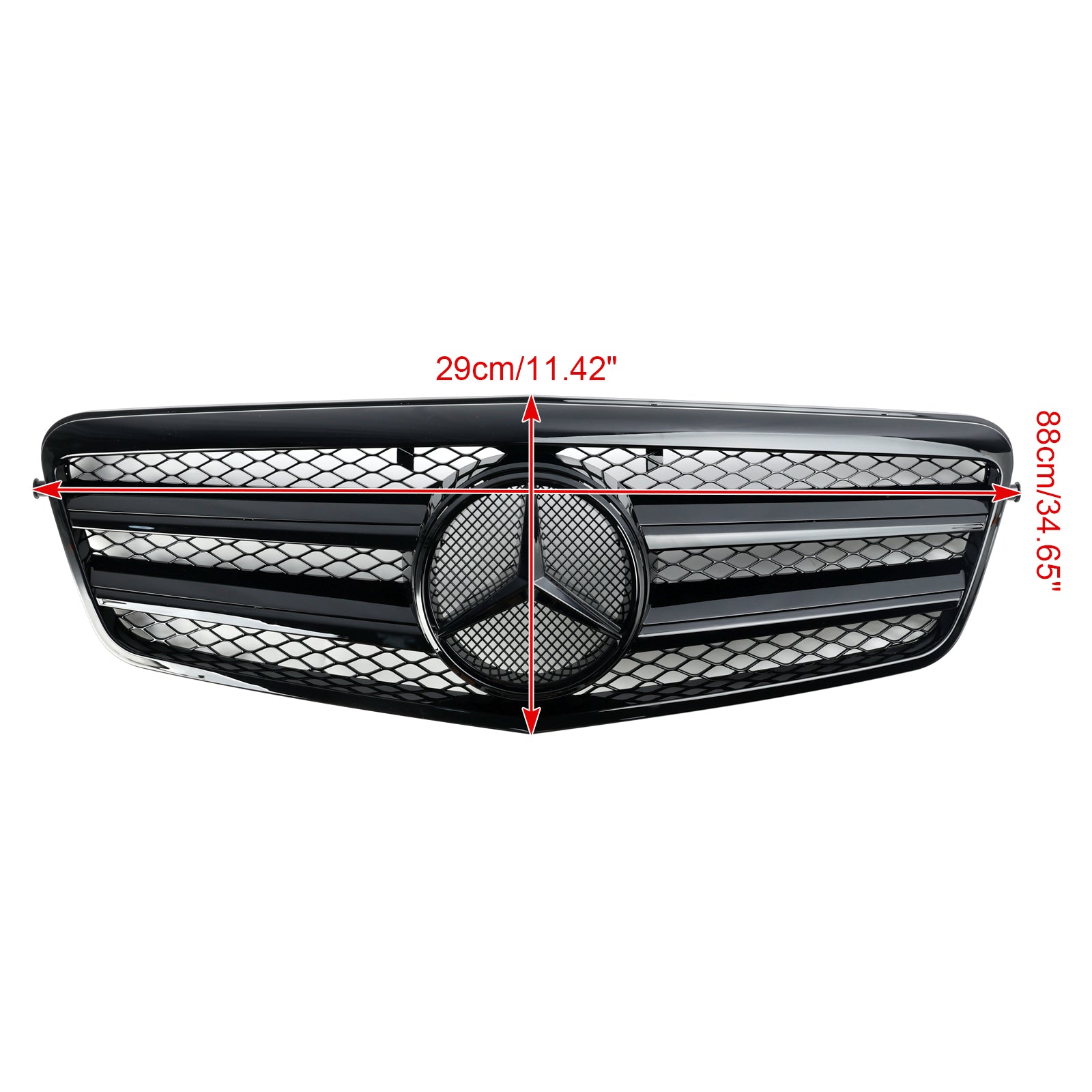 Rejilla de repuesto para parachoques delantero de Mercedes-Benz E63 AMG 2009-2013, color negro - 0