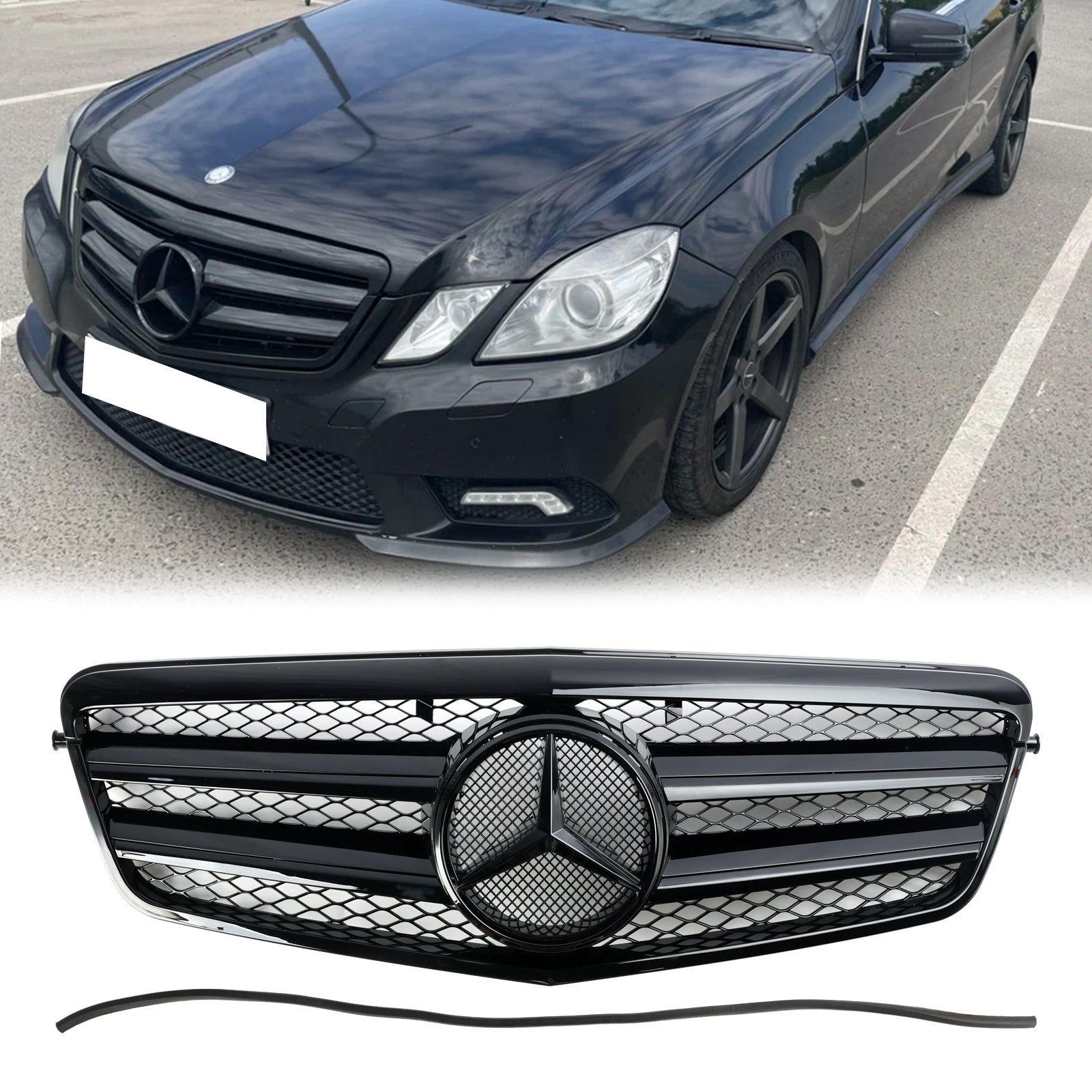 2009.9-2013.2 Mercedes-Benz Classe E W212 E200 E220 E350 E550 Grille de pare-chocs avant Grille noire