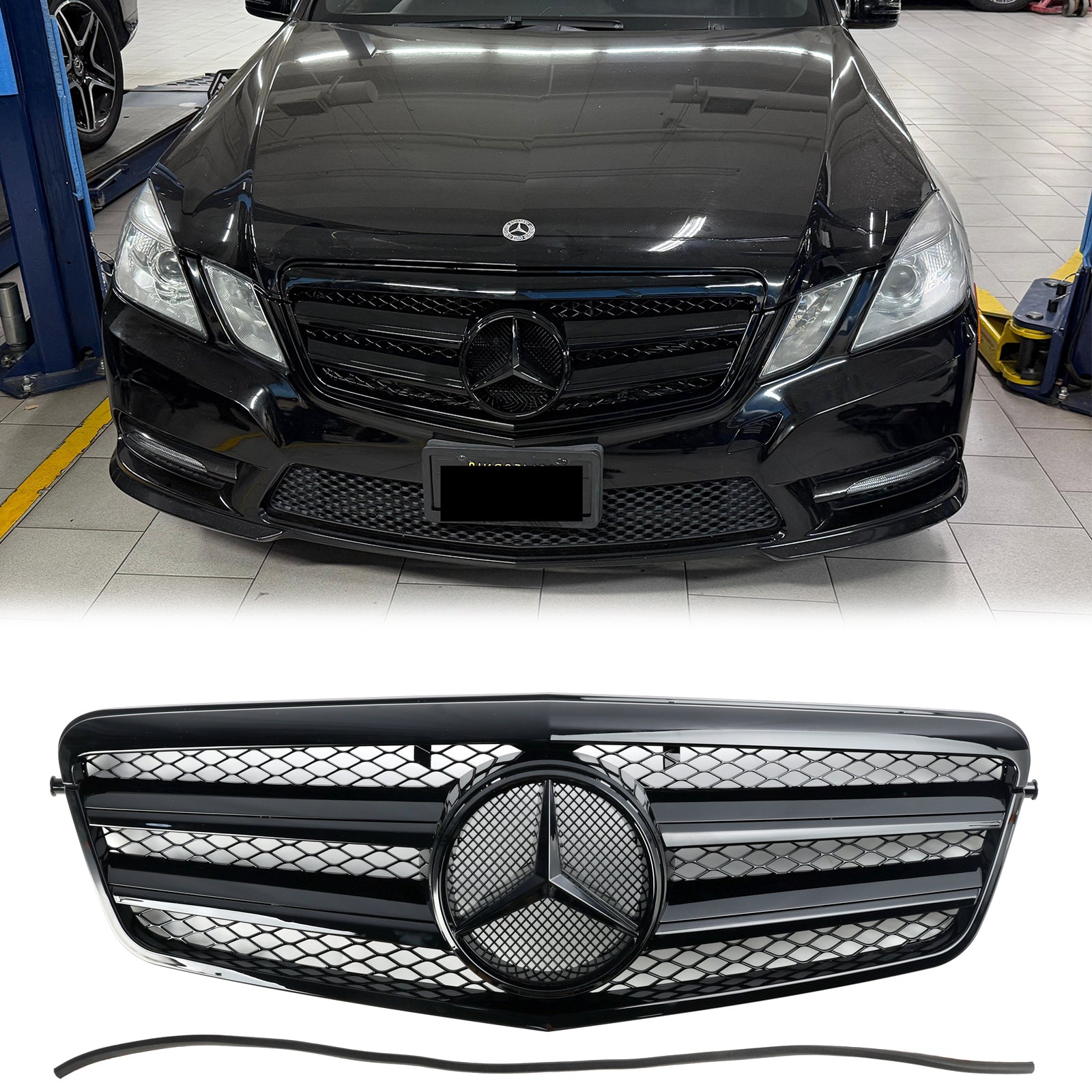 Grille de pare-chocs avant noire pour Mercedes-Benz Classe E 2009 2010 2011 2012 2013 W212 E200 E220 E350 E550 E63