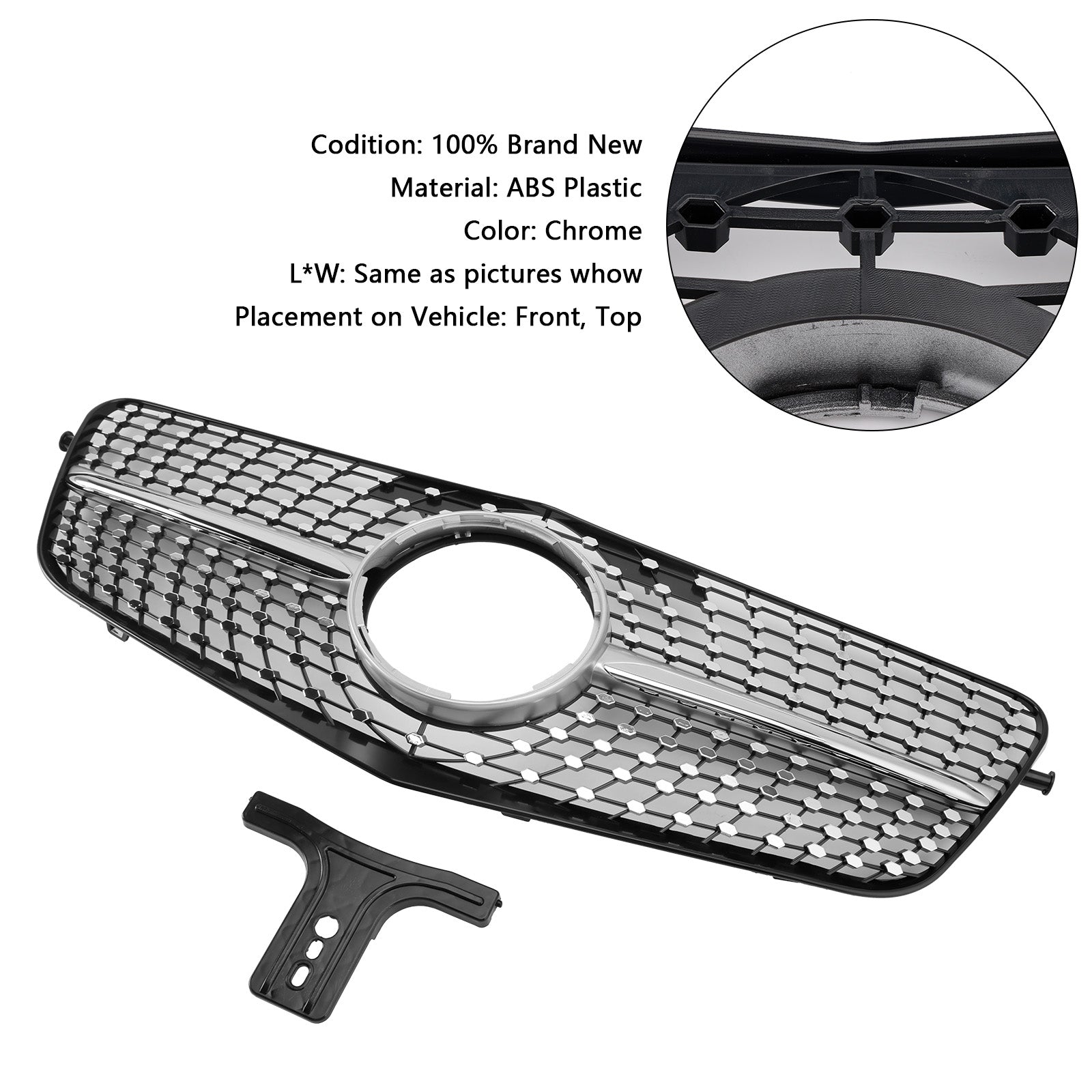 2010-2013 Mercedes Benz E class W212 Diamond Style Grill Front Bumper Replacement Chrome Grille