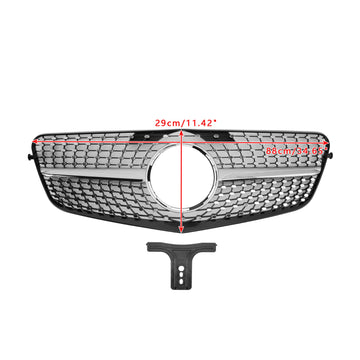 Mercedes Benz E-klasse 2010-2013 W212 Vervangende chromen grille voor de voorbumper in diamantstijl - 0