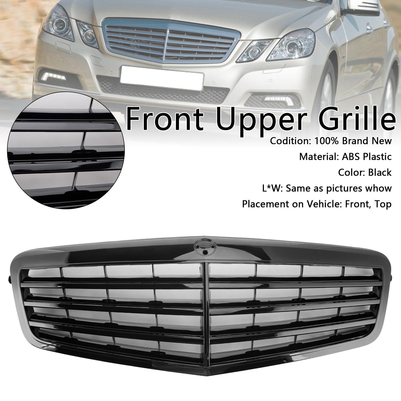 2009–2013 Mercedes Benz E-Klasse W212 E200 E220 E350 E550 Schwarzer Grill Frontstoßstange Ersatzgrill