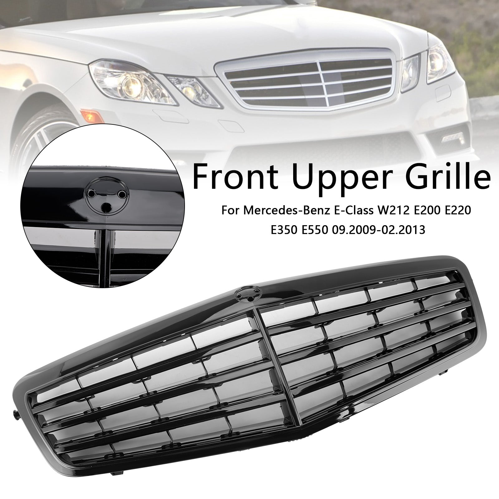 2009–2013 Mercedes Benz E-Klasse W212 E200 E220 E350 E550 Schwarzer Grill Frontstoßstange Ersatzgrill