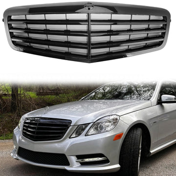 Mercedes Benz E Class W212 2009-2013 Front Grille Front Bumper Glossy Black Grill