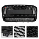 RS6 Honeycomb Grille For Audi A6 / A6 Sline / S6 C7 2012-2015 Front Bumper With Emblem Mesh Black Grill With Quattro Letter-6
