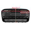 RS6 Honeycomb Grille For Audi A6 / A6 Sline / S6 C7 2012-2015 Front Bumper With Emblem Mesh Black Grill With Quattro Letter-4