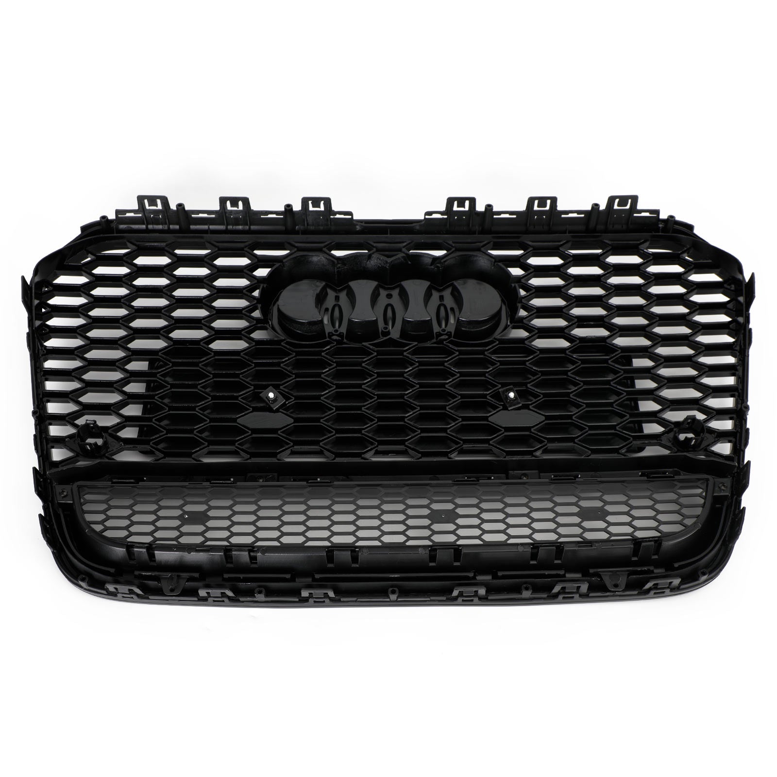 2012-2015 Audi A6 / A6 Sline / S6 C7 RS6 Style Honeycomb Grille Front Bumper Black Grill With Ring Emblem