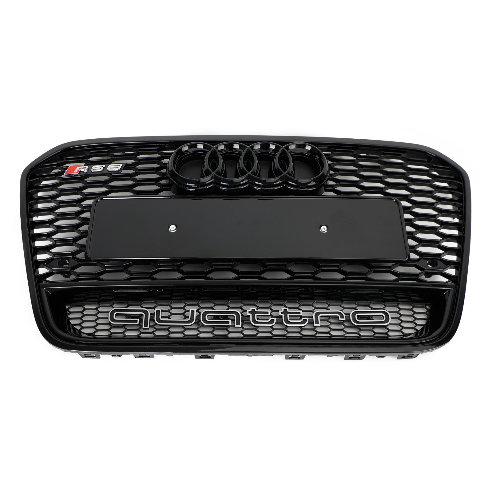 Audi 2012-2015 A6 S6 C7 Grill Replacement RS6 Style Front Mesh Honeycomb Black Grill - 0