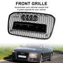 Parrilla de repuesto para parrilla Audi 2012-2015 A6 S6 C7, estilo RS6, malla frontal en forma de panal, color negro-2
