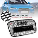 Audi A6 C7 / S6 2012-2015 pre-facelift RS6 Style Honeycomb Front Bumper Grille Blcak Grill-5