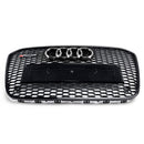 Parrilla de repuesto para parrilla Audi 2012-2015 A6 S6 C7, estilo RS6, malla frontal en forma de panal, color negro-7