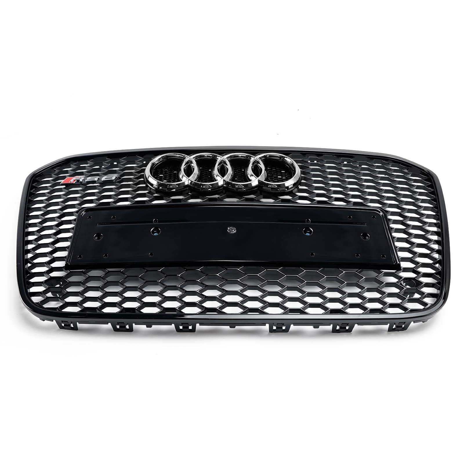 Audi 2012-2015 A6 S6 C7 Grill Replacement RS6 Style Front Mesh Honeycomb Black Grill