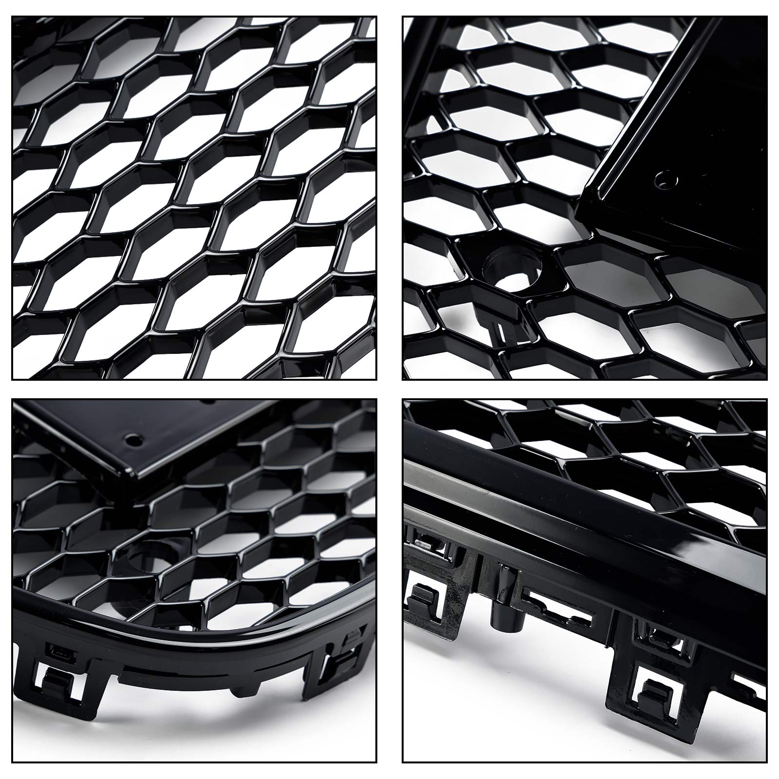 Audi 2012-2015 A6 S6 C7 Grill Replacement RS6 Style Front Mesh Honeycomb Black Grill