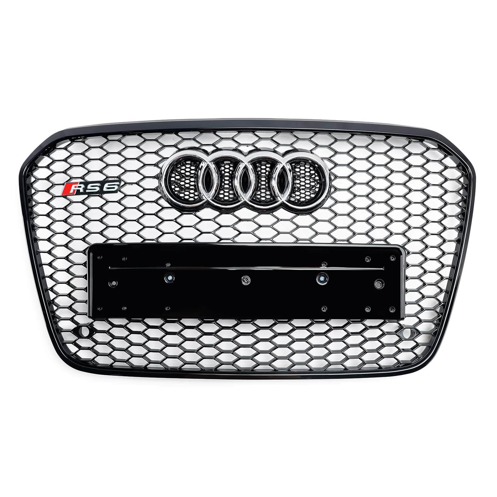 Audi A6 C7 / S6 2012-2015 pré-lifting Grille de pare-chocs avant en nid d'abeille de style RS6 Grille noire