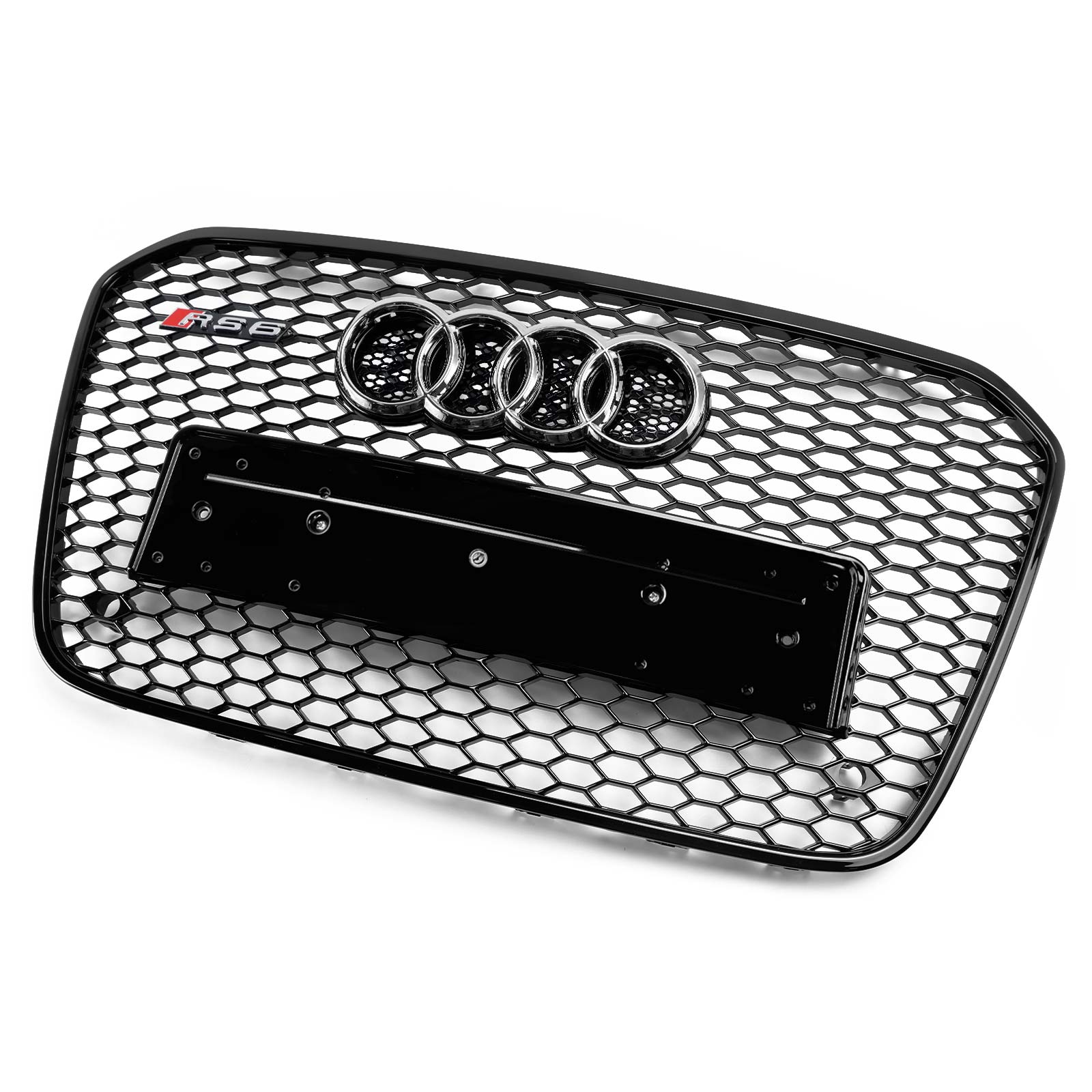 Parrilla delantera de panal de abeja estilo RS6 pre-facelift Audi A6 C7 / S6 2012-2015 Parrilla negra