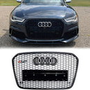 Audi A6 C7 / S6 2012-2015 pre-facelift RS6 Style Honeycomb Front Bumper Grille Blcak Grill-1