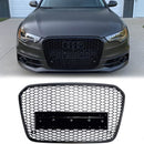 2012-2015 Audi A6 / A6 Sline / S6 Honeycomb RS6 Style Grille Front Bumper Mesh Replacement Black Grill-20