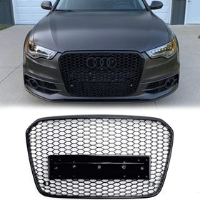 Audi A6 C7/S6 2012-2015 pré-lifting RS6 Style calandre de pare-chocs avant en nid d'abeille grille noire