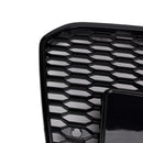 RS6 Honeycomb Grille For Audi A6 / A6 Sline / S6 C7 2012-2015 Front Bumper With Emblem Mesh Black Grill With Quattro Letter-8