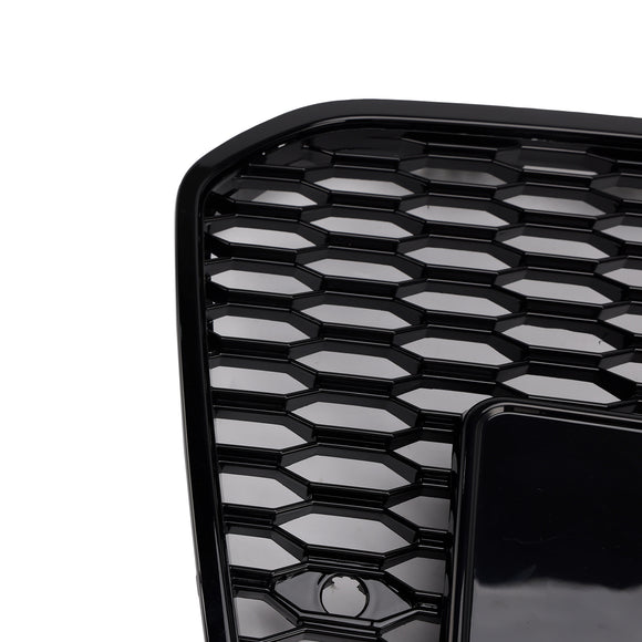 RS6 Honeycomb Grille For Audi A6 / A6 Sline / S6 C7 2012-2015 Front Bumper With Emblem Mesh Black Grill With Quattro Letter