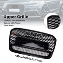 2012-2015 Audi A6/S6 C7 RS6 Quattro Style calandre en nid d'abeille pare-chocs avant calandre noire avec emblème d'anneau-4