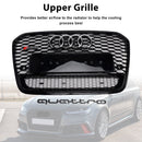 2012-2015 Audi A6/S6 C7 RS6 Quattro Style calandre en nid d'abeille pare-chocs avant calandre noire avec emblème d'anneau-5